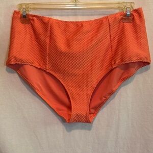 AA-37 Aerie NWT High Waisted Full‎ Coverage Orange Lined Summer Bikini Bottoms